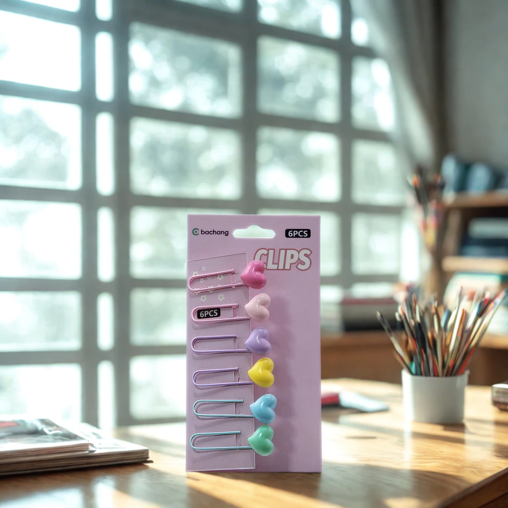 Kit com 6 Clips em Formato de Coração Resistente e Multifuncional